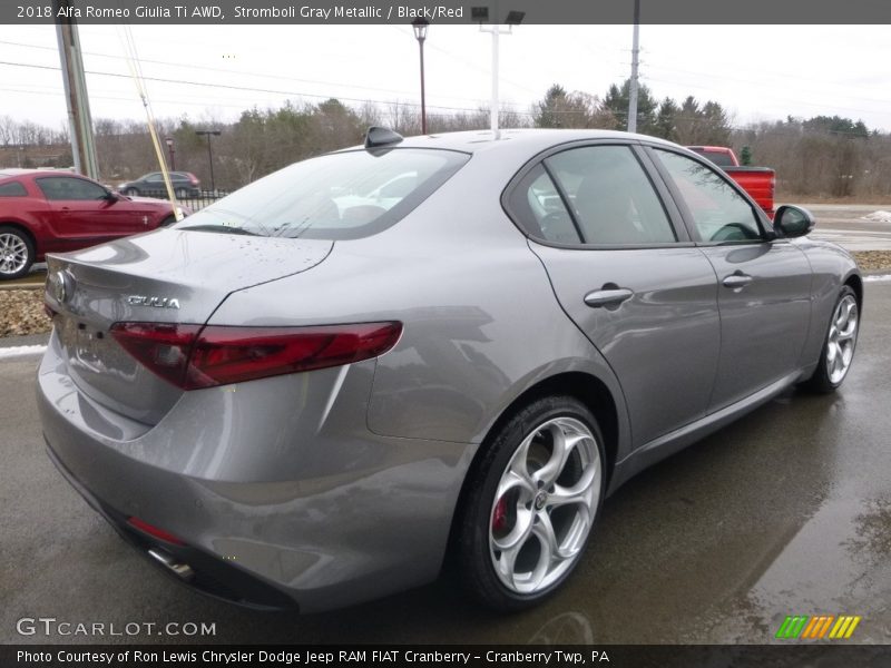 Stromboli Gray Metallic / Black/Red 2018 Alfa Romeo Giulia Ti AWD