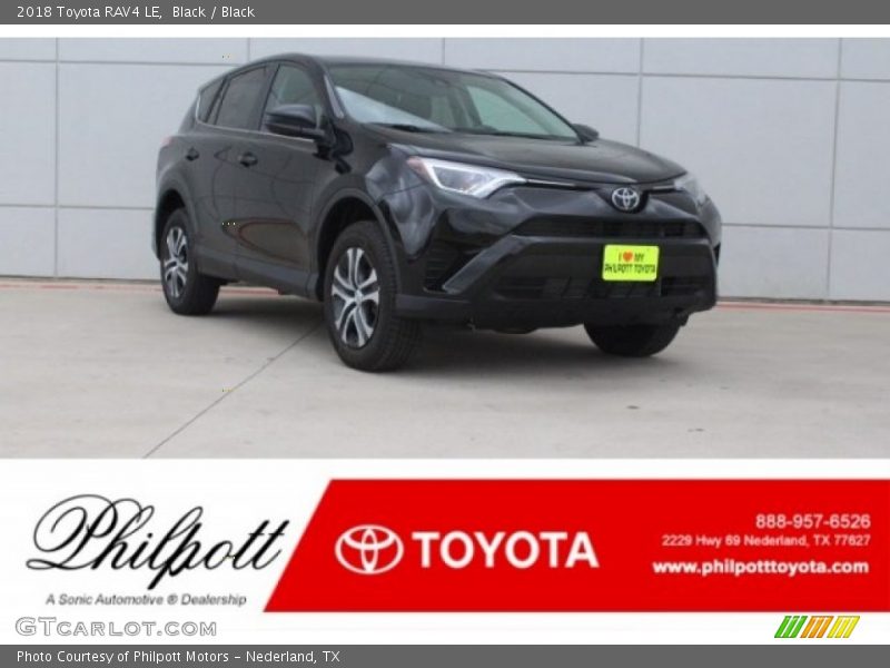 Black / Black 2018 Toyota RAV4 LE