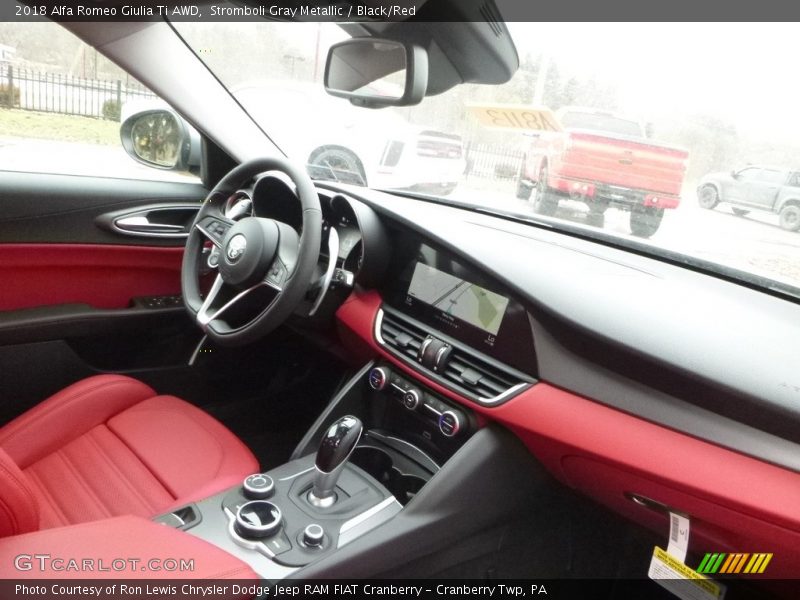 Stromboli Gray Metallic / Black/Red 2018 Alfa Romeo Giulia Ti AWD