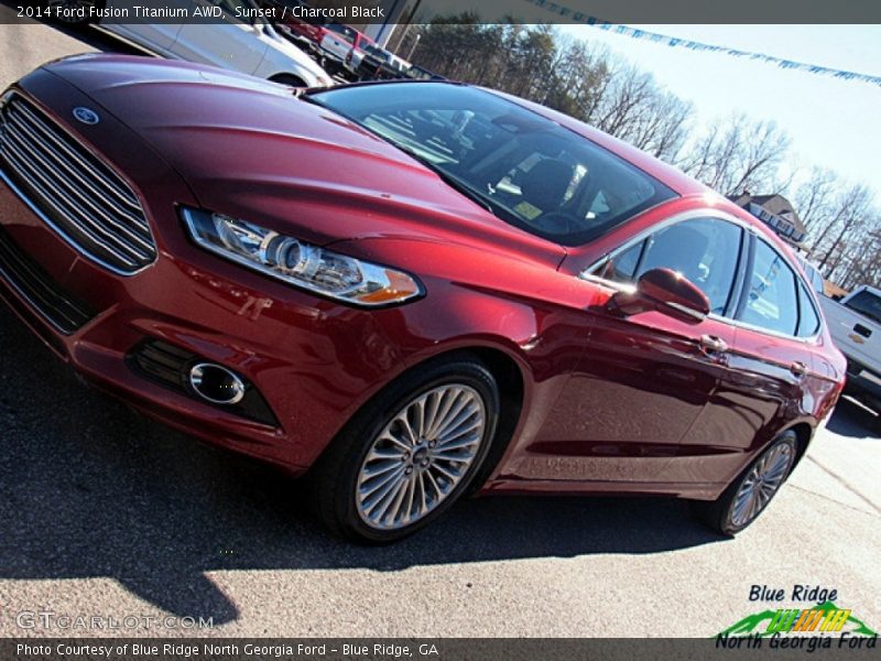 Sunset / Charcoal Black 2014 Ford Fusion Titanium AWD