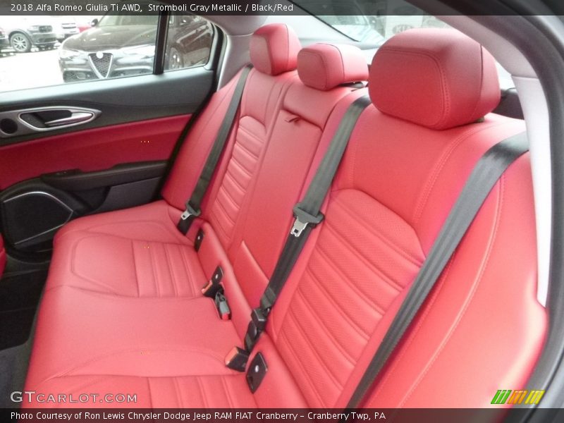 Stromboli Gray Metallic / Black/Red 2018 Alfa Romeo Giulia Ti AWD
