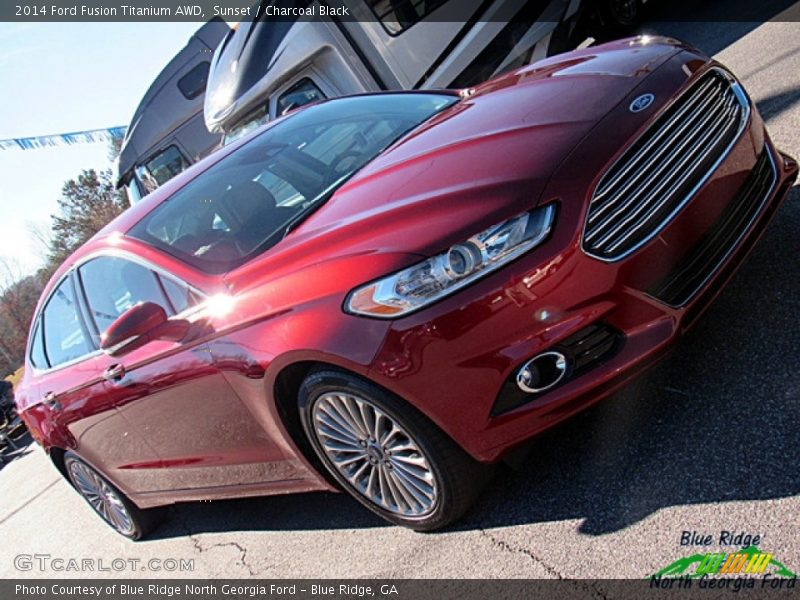 Sunset / Charcoal Black 2014 Ford Fusion Titanium AWD