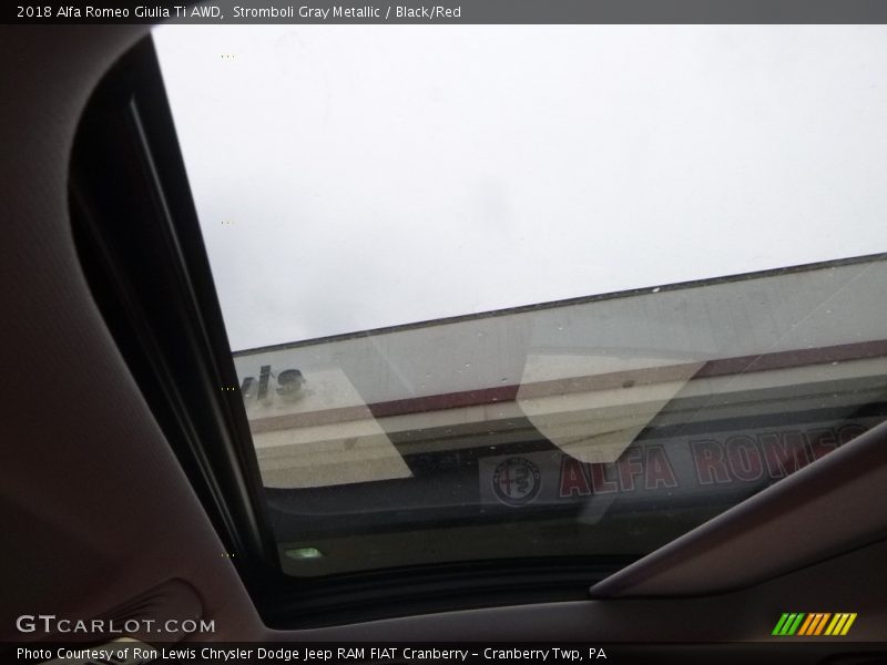 Stromboli Gray Metallic / Black/Red 2018 Alfa Romeo Giulia Ti AWD