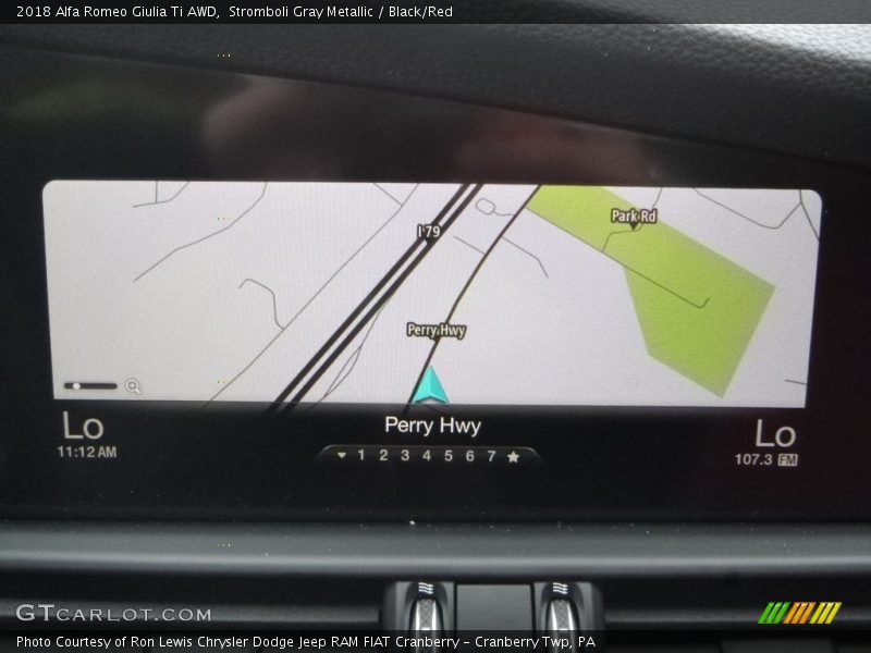 Stromboli Gray Metallic / Black/Red 2018 Alfa Romeo Giulia Ti AWD