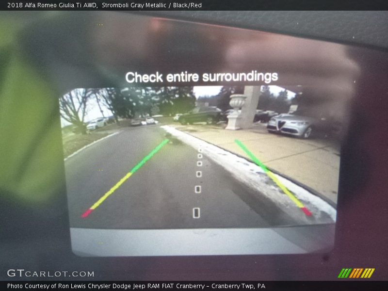 Stromboli Gray Metallic / Black/Red 2018 Alfa Romeo Giulia Ti AWD