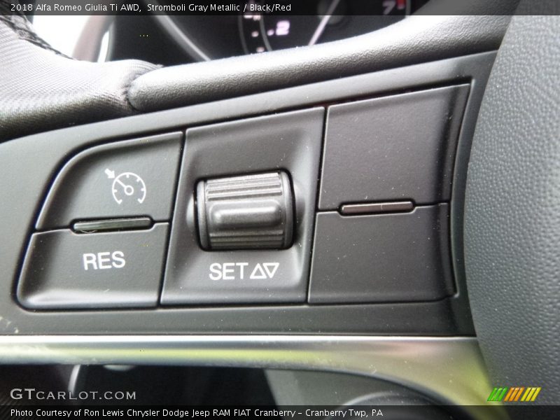 Stromboli Gray Metallic / Black/Red 2018 Alfa Romeo Giulia Ti AWD