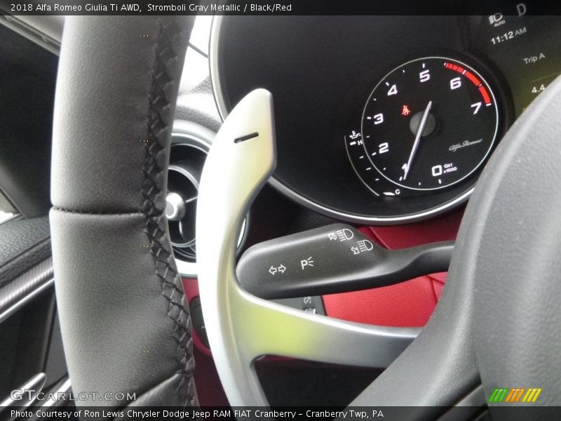 Stromboli Gray Metallic / Black/Red 2018 Alfa Romeo Giulia Ti AWD