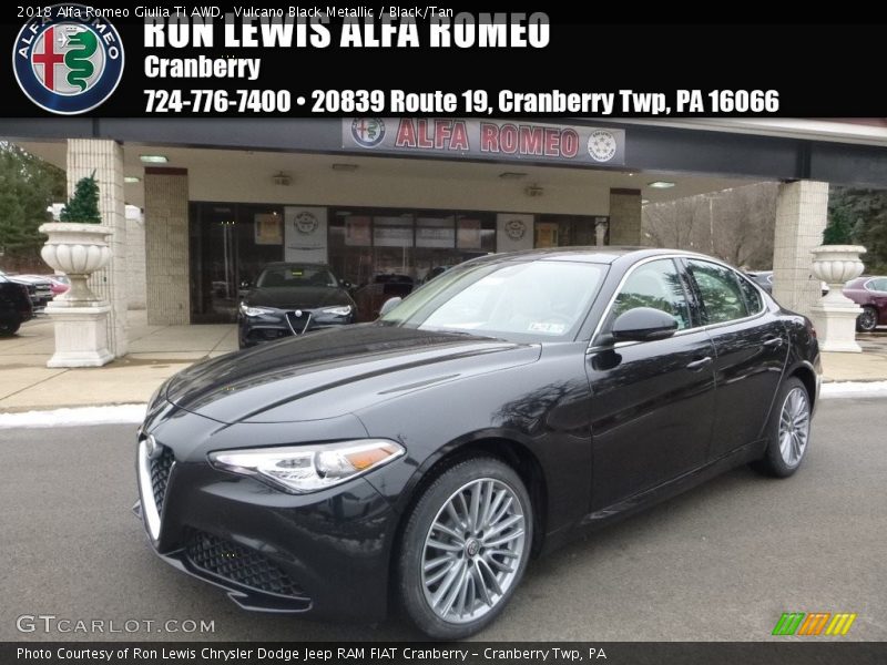 Vulcano Black Metallic / Black/Tan 2018 Alfa Romeo Giulia Ti AWD