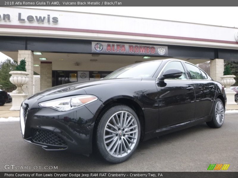 Vulcano Black Metallic / Black/Tan 2018 Alfa Romeo Giulia Ti AWD