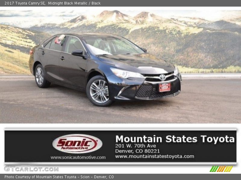 Midnight Black Metallic / Black 2017 Toyota Camry SE