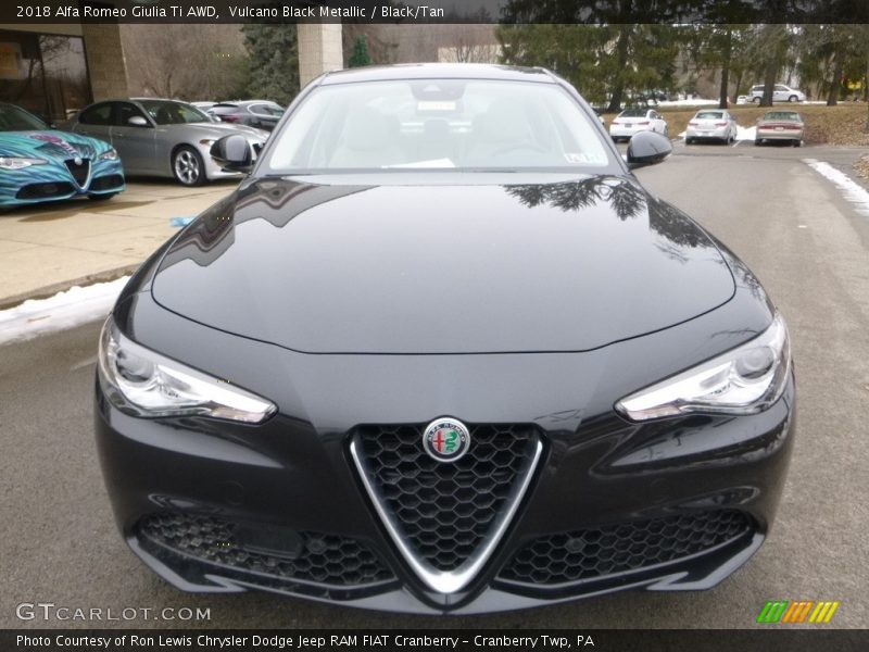 Vulcano Black Metallic / Black/Tan 2018 Alfa Romeo Giulia Ti AWD