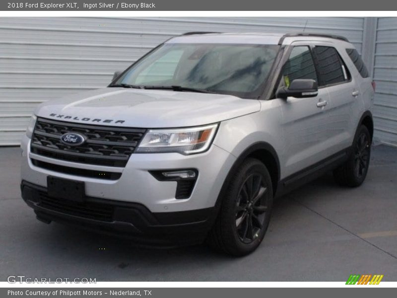 Ingot Silver / Ebony Black 2018 Ford Explorer XLT