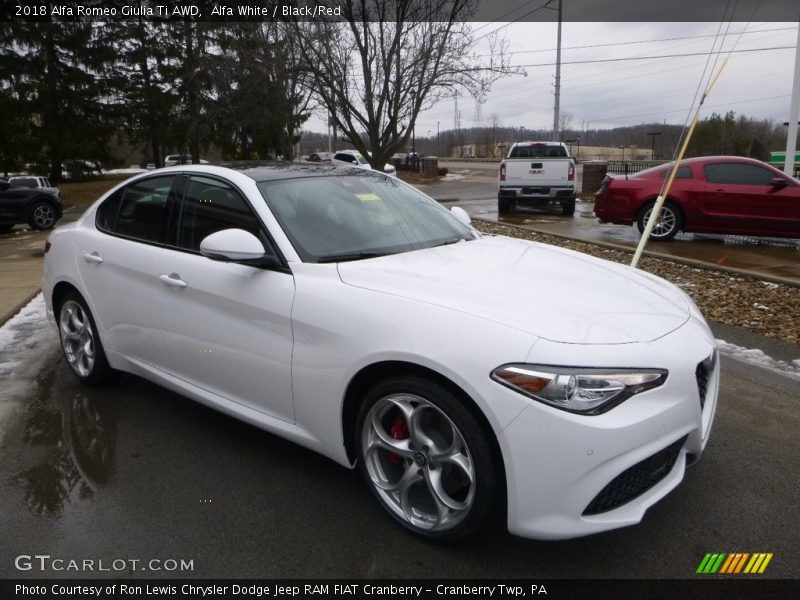 Alfa White / Black/Red 2018 Alfa Romeo Giulia Ti AWD