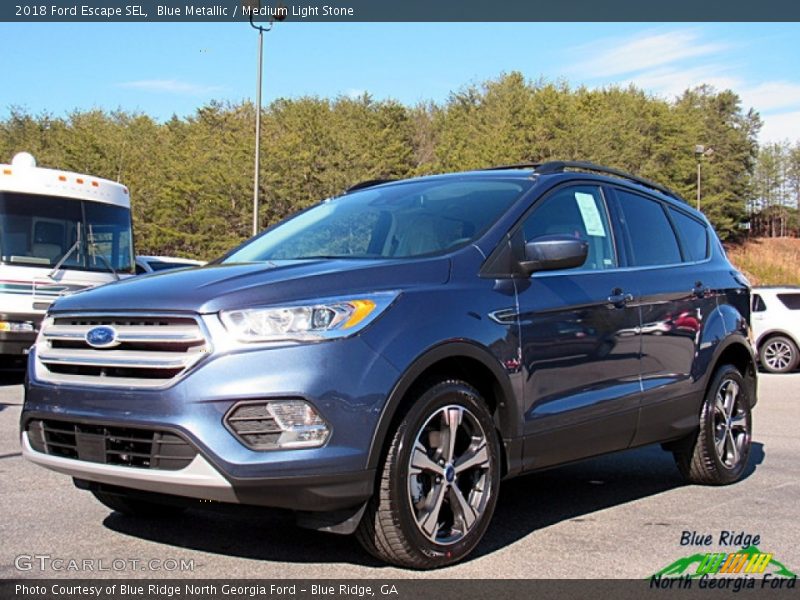 Blue Metallic / Medium Light Stone 2018 Ford Escape SEL