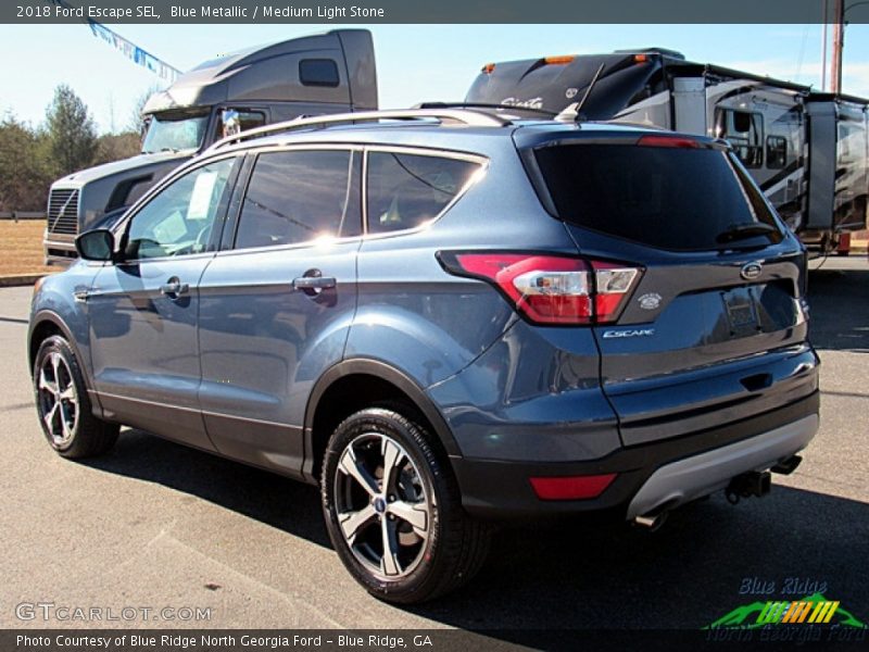 Blue Metallic / Medium Light Stone 2018 Ford Escape SEL