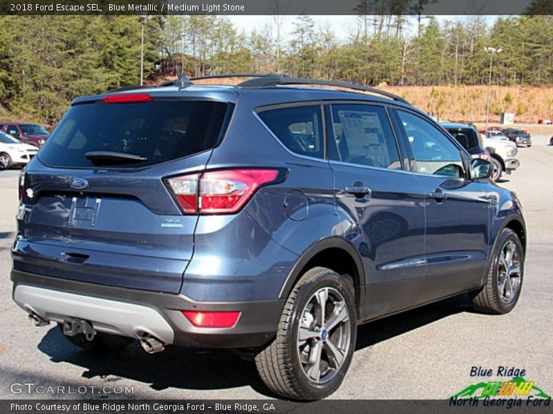 Blue Metallic / Medium Light Stone 2018 Ford Escape SEL