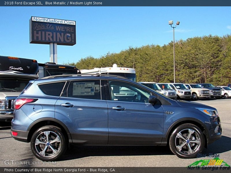 Blue Metallic / Medium Light Stone 2018 Ford Escape SEL