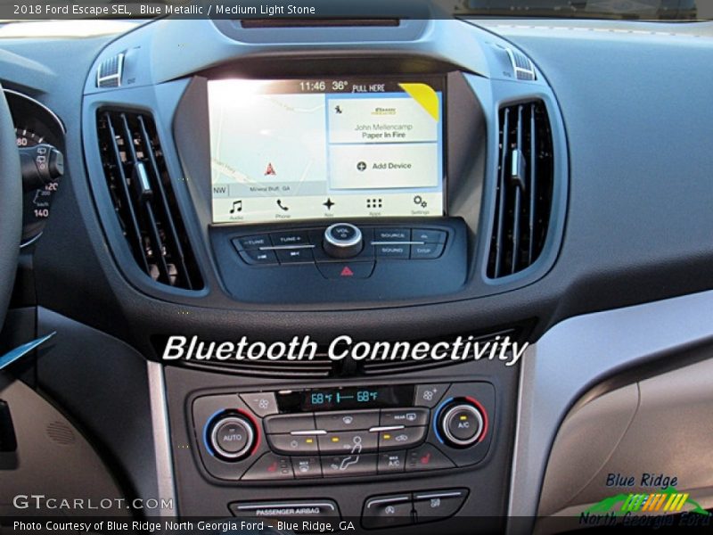 Blue Metallic / Medium Light Stone 2018 Ford Escape SEL