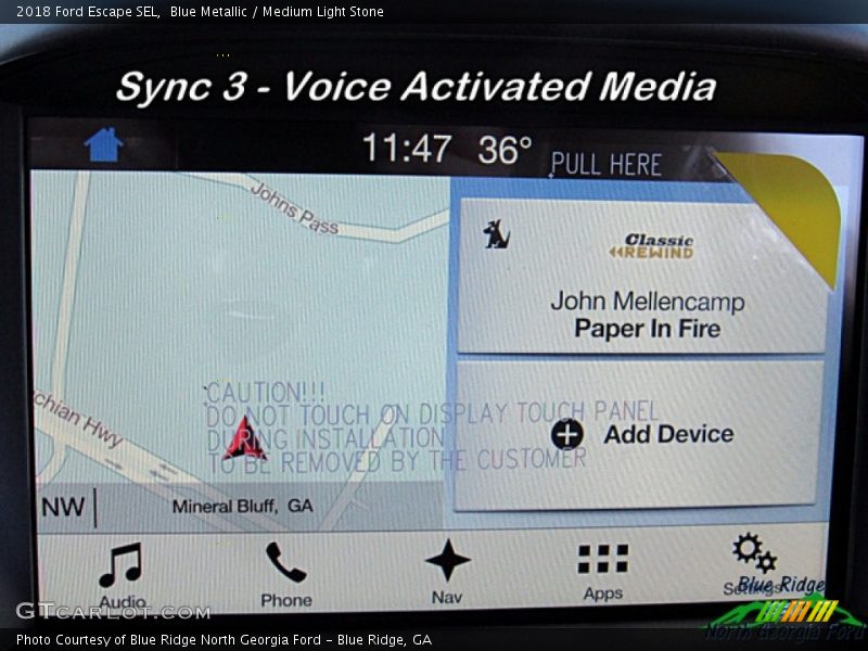 Blue Metallic / Medium Light Stone 2018 Ford Escape SEL