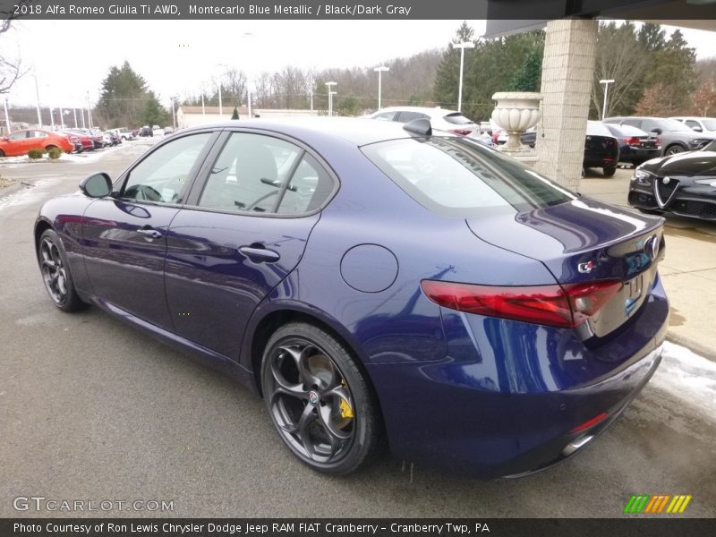 Montecarlo Blue Metallic / Black/Dark Gray 2018 Alfa Romeo Giulia Ti AWD