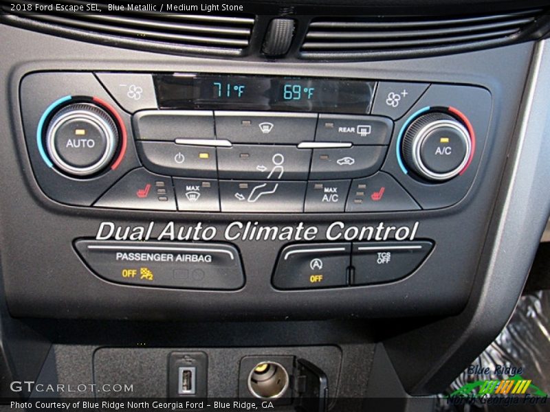 Blue Metallic / Medium Light Stone 2018 Ford Escape SEL