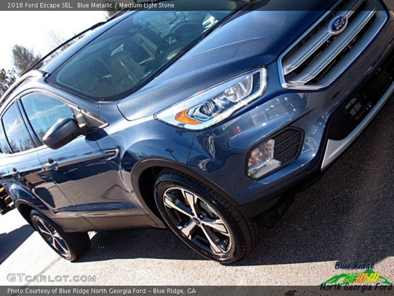 Blue Metallic / Medium Light Stone 2018 Ford Escape SEL