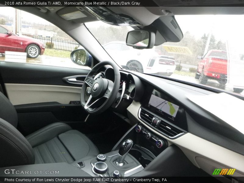Montecarlo Blue Metallic / Black/Dark Gray 2018 Alfa Romeo Giulia Ti AWD