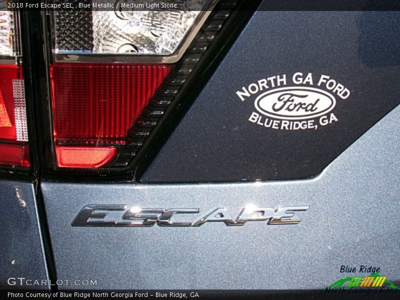 Blue Metallic / Medium Light Stone 2018 Ford Escape SEL