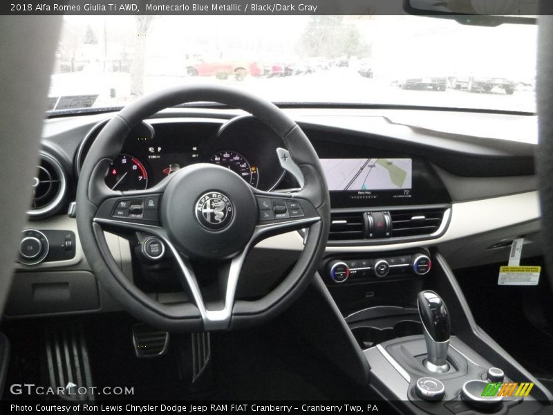 Montecarlo Blue Metallic / Black/Dark Gray 2018 Alfa Romeo Giulia Ti AWD