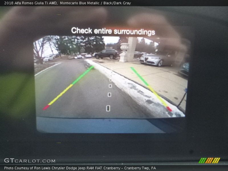 Montecarlo Blue Metallic / Black/Dark Gray 2018 Alfa Romeo Giulia Ti AWD