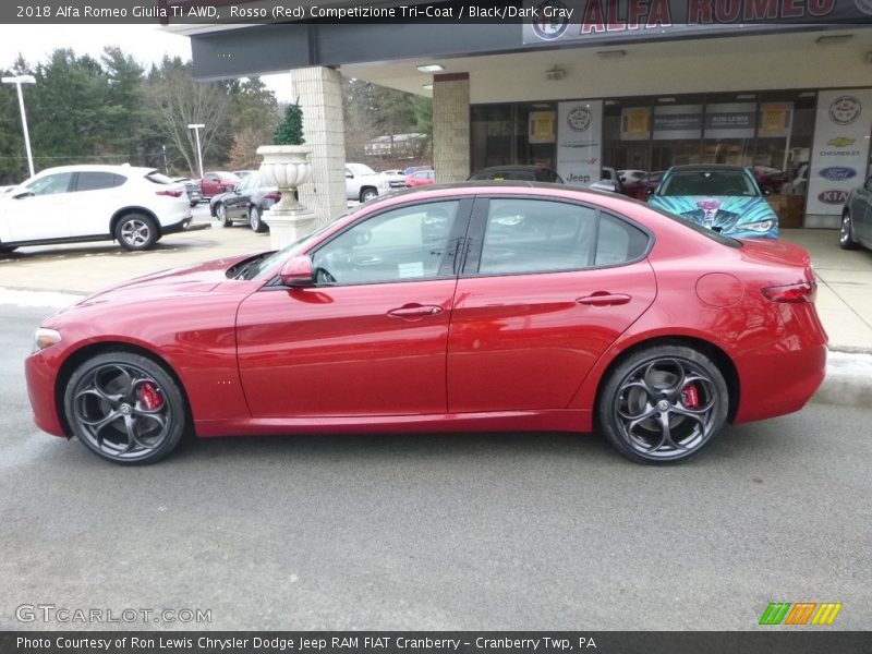 Rosso (Red) Competizione Tri-Coat / Black/Dark Gray 2018 Alfa Romeo Giulia Ti AWD
