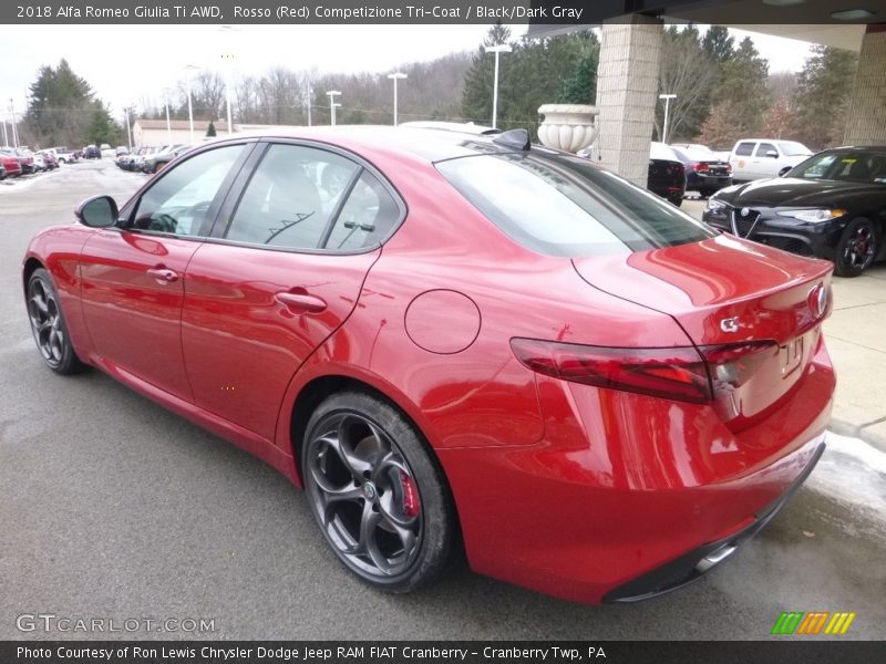 Rosso (Red) Competizione Tri-Coat / Black/Dark Gray 2018 Alfa Romeo Giulia Ti AWD