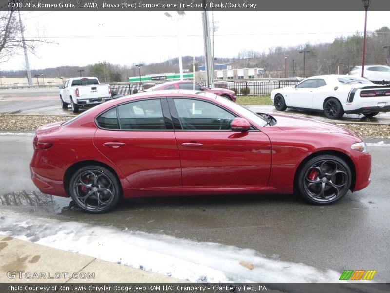 Rosso (Red) Competizione Tri-Coat / Black/Dark Gray 2018 Alfa Romeo Giulia Ti AWD