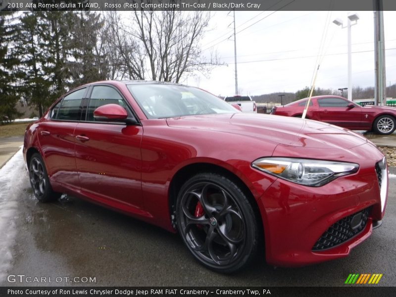 Rosso (Red) Competizione Tri-Coat / Black/Dark Gray 2018 Alfa Romeo Giulia Ti AWD