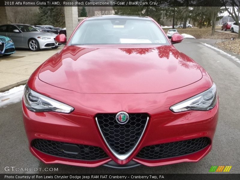 Rosso (Red) Competizione Tri-Coat / Black/Dark Gray 2018 Alfa Romeo Giulia Ti AWD