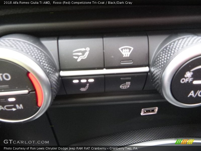 Rosso (Red) Competizione Tri-Coat / Black/Dark Gray 2018 Alfa Romeo Giulia Ti AWD