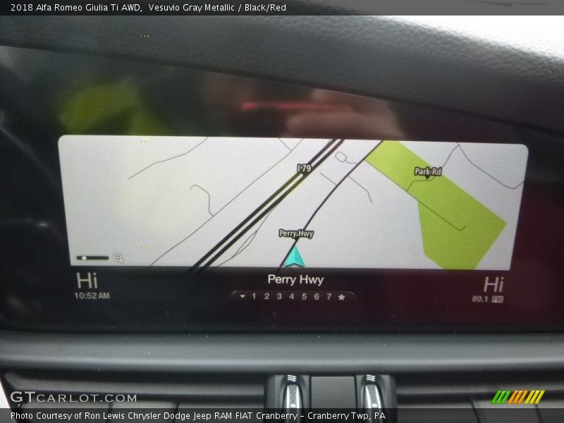 Vesuvio Gray Metallic / Black/Red 2018 Alfa Romeo Giulia Ti AWD