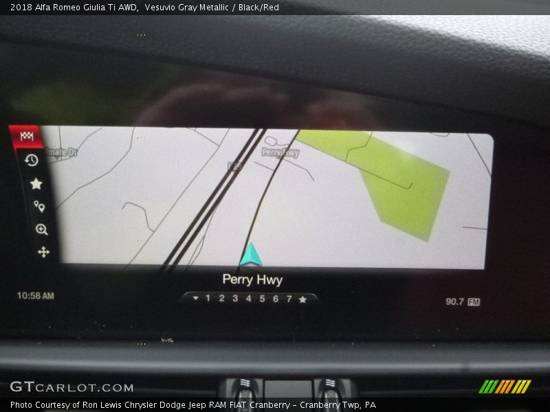 Vesuvio Gray Metallic / Black/Red 2018 Alfa Romeo Giulia Ti AWD