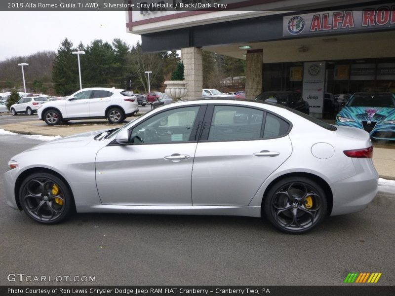 Silverstone Gray Metallic / Black/Dark Gray 2018 Alfa Romeo Giulia Ti AWD