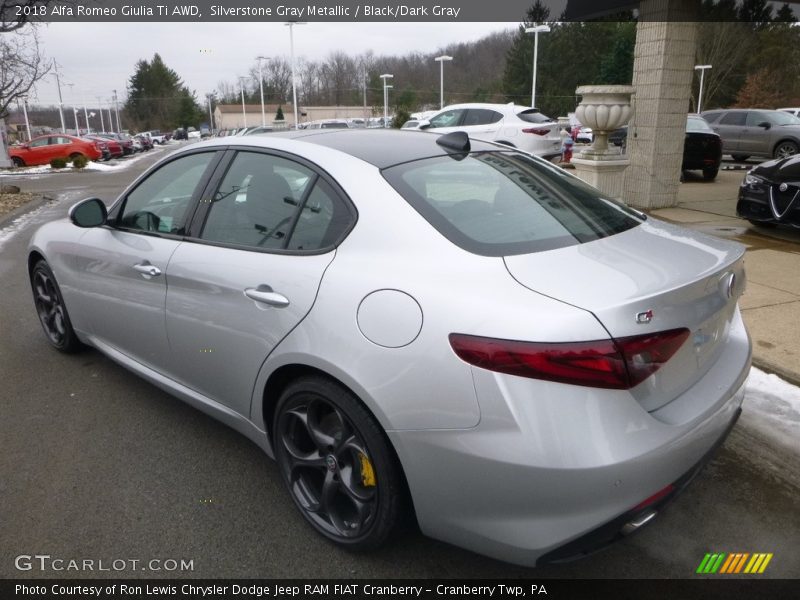Silverstone Gray Metallic / Black/Dark Gray 2018 Alfa Romeo Giulia Ti AWD