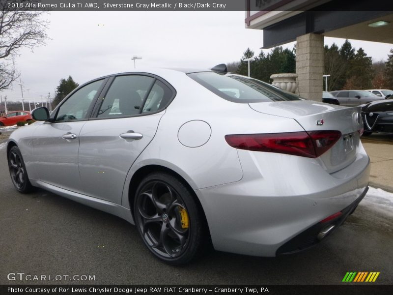 Silverstone Gray Metallic / Black/Dark Gray 2018 Alfa Romeo Giulia Ti AWD