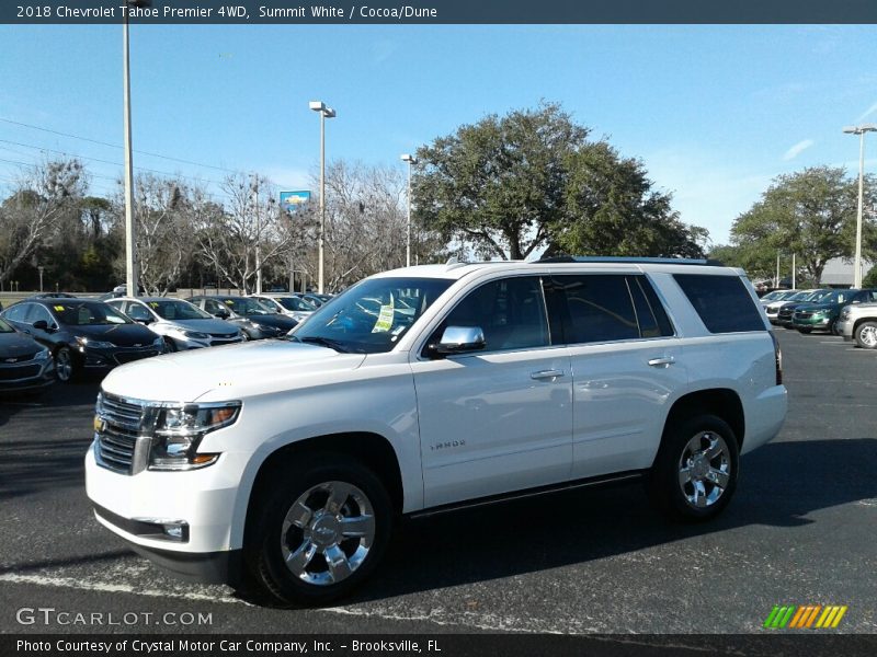 Summit White / Cocoa/Dune 2018 Chevrolet Tahoe Premier 4WD