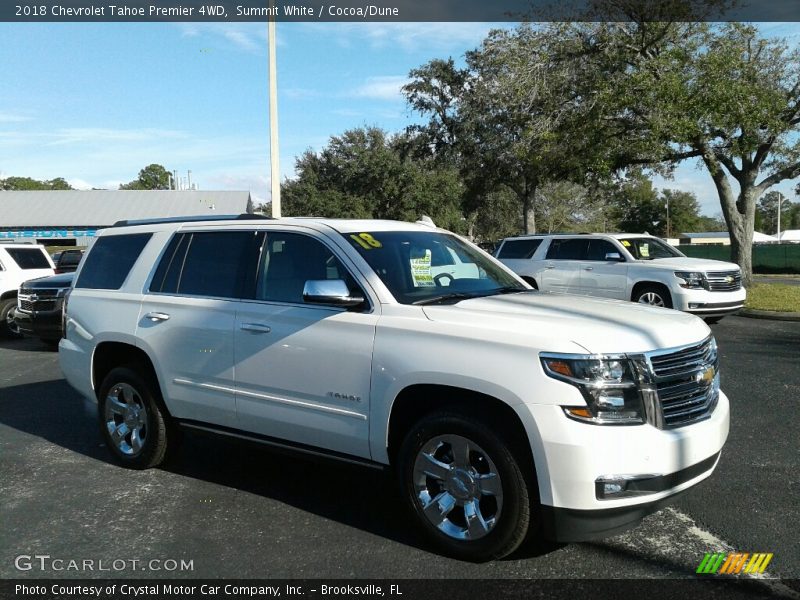 Summit White / Cocoa/Dune 2018 Chevrolet Tahoe Premier 4WD