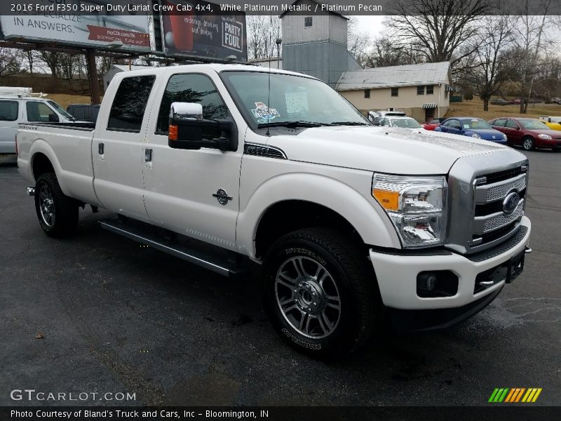 White Platinum Metallic / Platinum Pecan 2016 Ford F350 Super Duty Lariat Crew Cab 4x4
