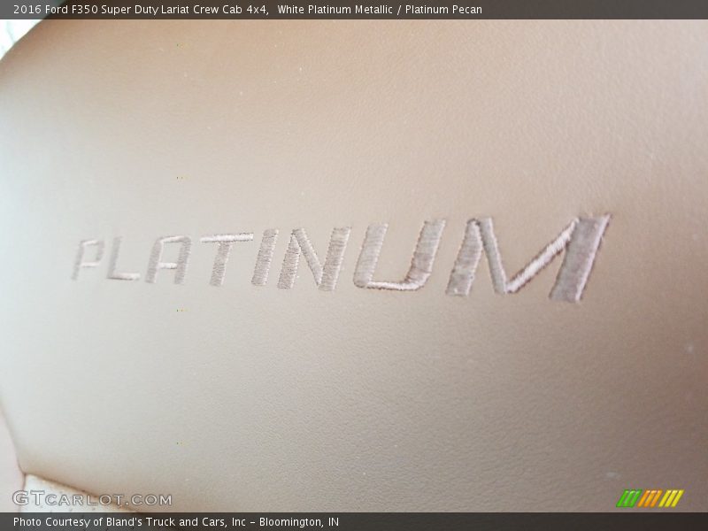 White Platinum Metallic / Platinum Pecan 2016 Ford F350 Super Duty Lariat Crew Cab 4x4