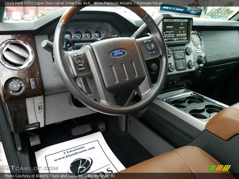 White Platinum Metallic / Platinum Pecan 2016 Ford F350 Super Duty Lariat Crew Cab 4x4