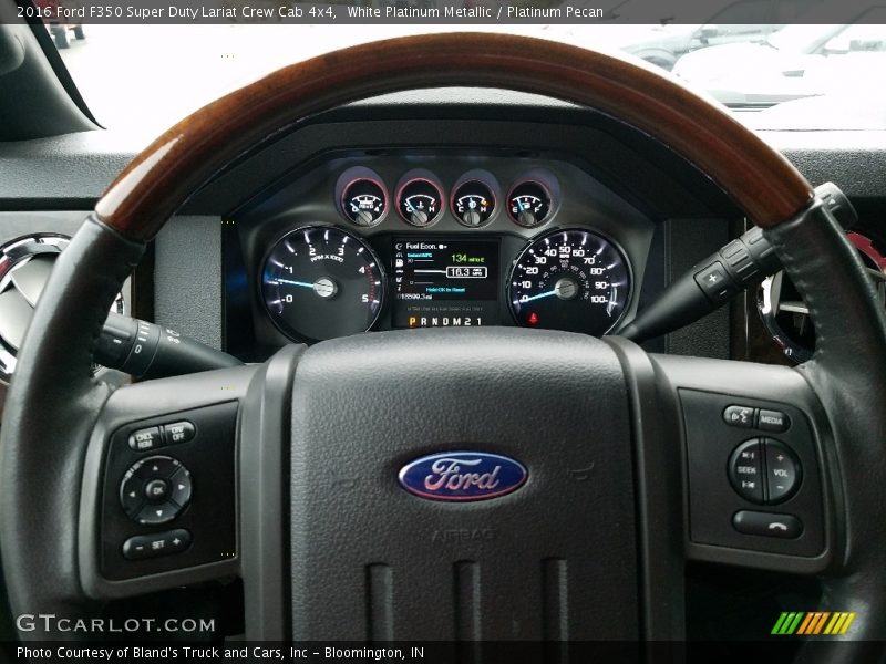 White Platinum Metallic / Platinum Pecan 2016 Ford F350 Super Duty Lariat Crew Cab 4x4
