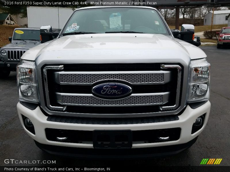 White Platinum Metallic / Platinum Pecan 2016 Ford F350 Super Duty Lariat Crew Cab 4x4