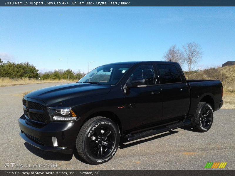 Brilliant Black Crystal Pearl / Black 2018 Ram 1500 Sport Crew Cab 4x4