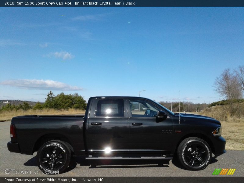 Brilliant Black Crystal Pearl / Black 2018 Ram 1500 Sport Crew Cab 4x4